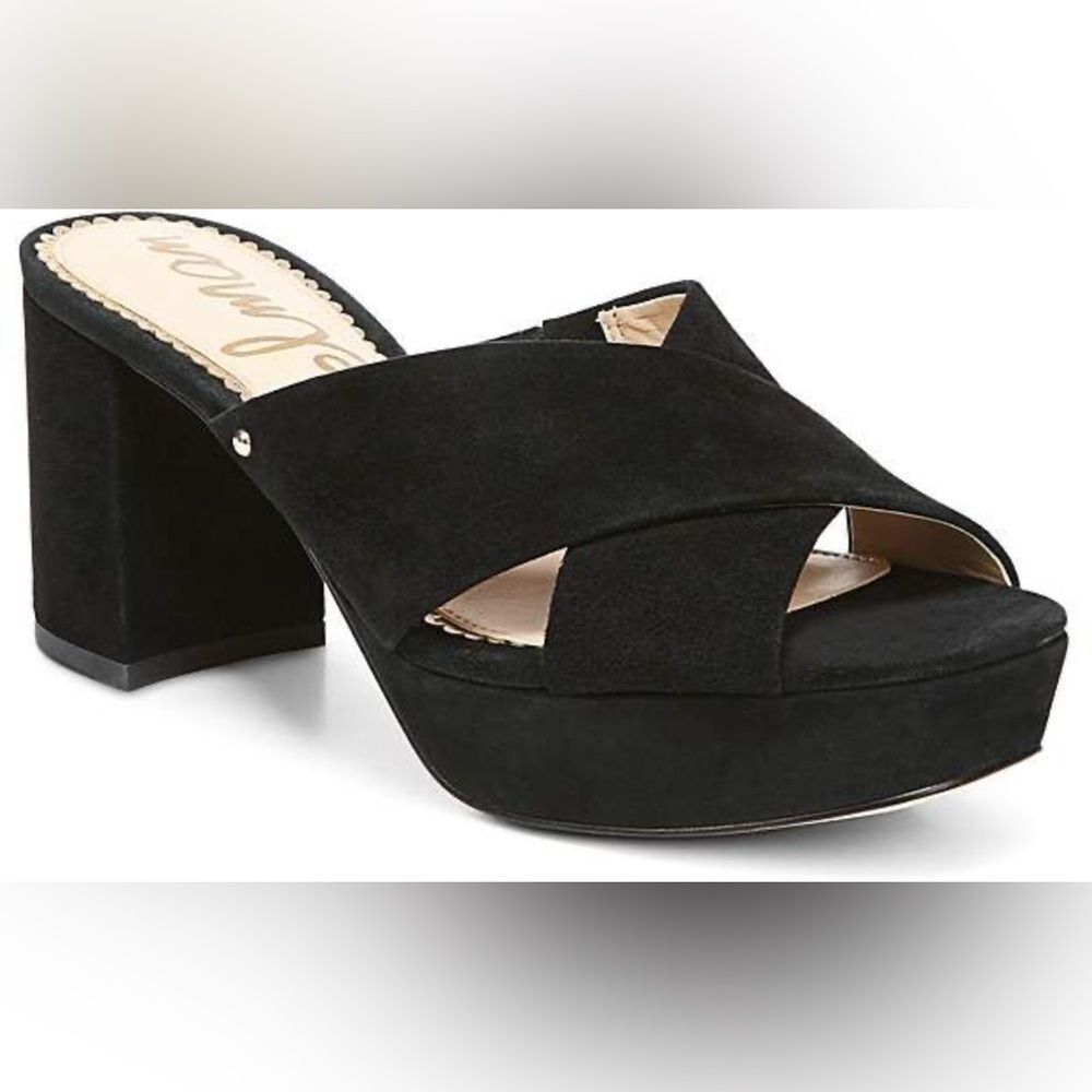 Sam Edelman Jayne Suede Platform High-Heel Slide Sandals Size 8